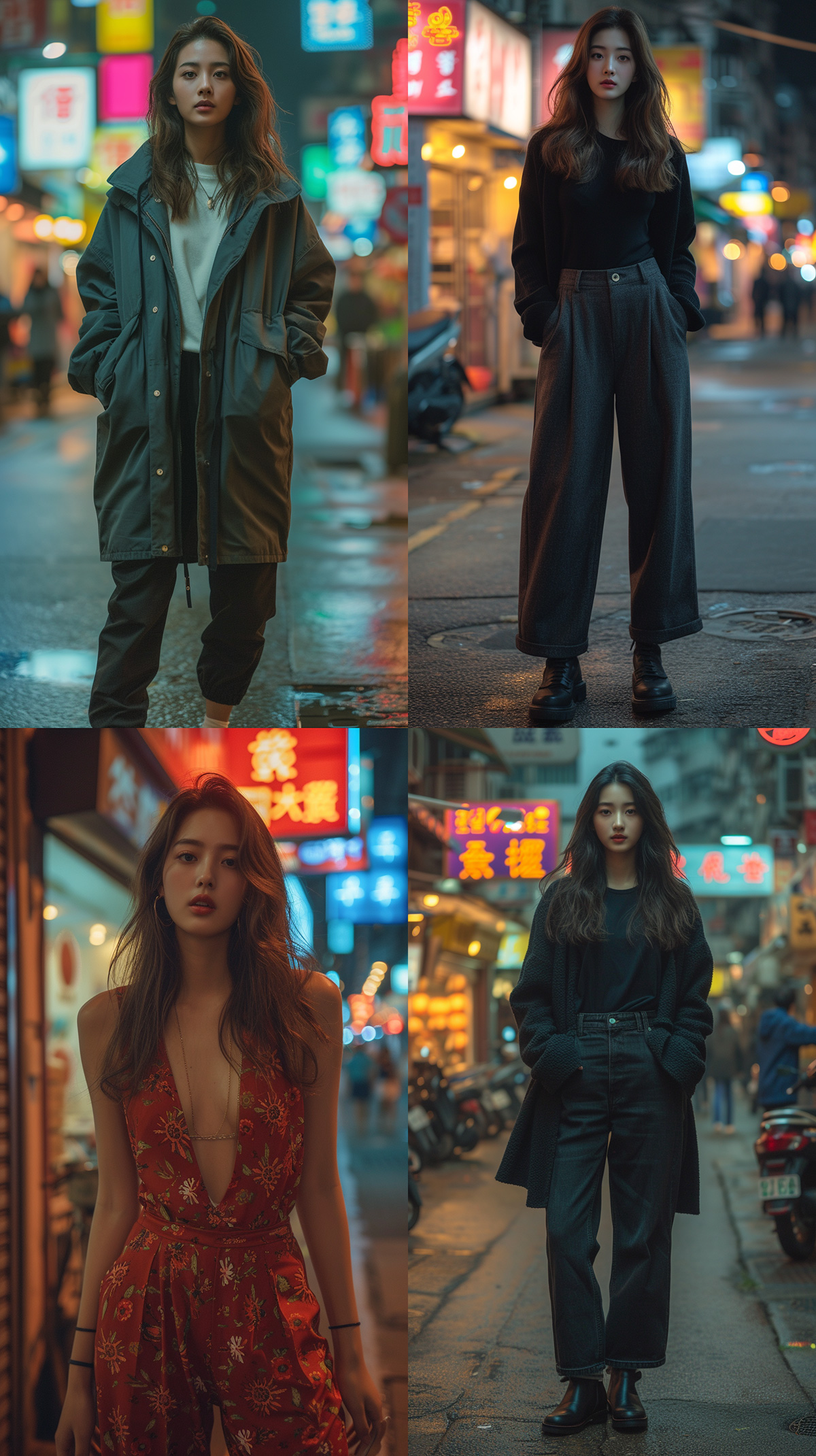 aseul89 Street fashion snap Hong Kong night street Asian woman 0f706284 7310 454e b91d 5e85d50296f2